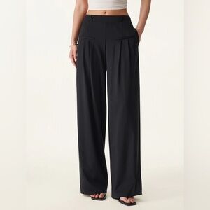 OGL Ponte-De-Roma Drapey Bamboo Ponte Mid Rise Wide Leg Trouser with Pockets